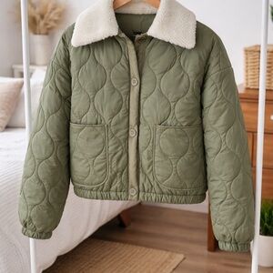 Women’s Olive Green Quilted Jacket size S and L